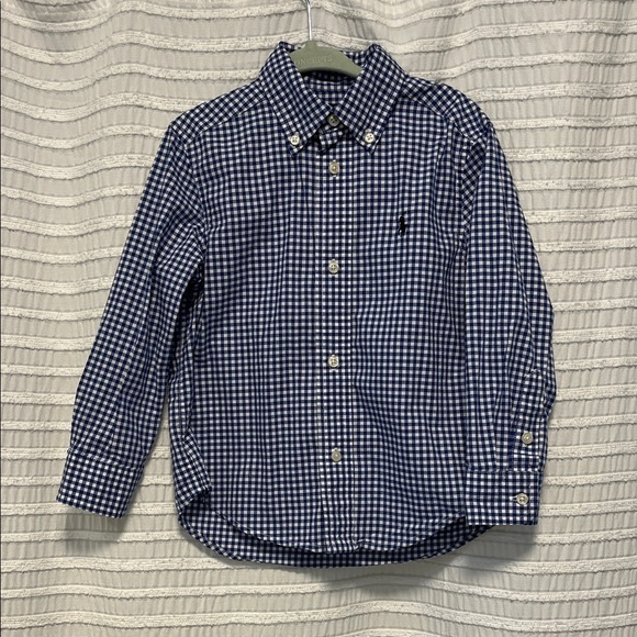 Polo Ralph Lauren Other - Polo by Ralph Lauren Boys 3T Blue and White Gingham Button Down Shirt
